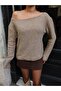 Women's Sequin Detailed Off-Shoulder New Season Knitwear Sweater - 6