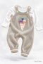 Baby Girl Knitted Ice Cream Detailed Salopet Jumpsuit Long Sleeve Set of 2 3 6 9 12 Months - 2
