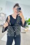 Sequined Mesh Cardigan 3-Piece Modal Set 7K068 - 7
