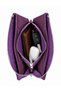 Genuine Leather Multi-Compartment Zippered Unisex Wallet with Wrist Strap Purple - 7