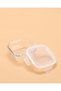 White Plain Square Glass Storage Box With Lid - 5