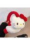 Cute Cat Hello Kittyyy Patterned White Red Young Girls' Plush Earmuff Cat Furry Bowknot Winter Ear Warmer Hat Cold-Proof - 2