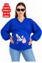 3 Yarn Combed Cotton Baby Printed Pregnant Women's V-Neck Sweatshirt Jr3