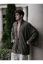 Temucin Woven Rug-Detail Hakim Collar Combed Cotton Kimono - 2
