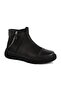 26K-4070 Genuine Flotter Leather Zippered Thick Sole Black Women's Casual Boots