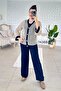 Sequined Mesh Cardigan 3-Piece Modal Set 7K068