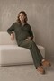 Urban Corduroy Fabric Half-Zip Maternity and Postpartum Tracksuit Set - 2