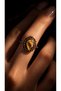 Tiger's Eye Natural Stone Adjustable Vintage Copper Women's Ring - 4