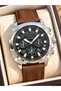 46 mm Case- Brown Leather Strap, Functions Active, 3 Atm, Men Wrist Watch+Bracelet - 2