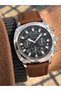 46 mm Case- Brown Leather Strap, Functions Active, 3 Atm, Men Wrist Watch+Bracelet