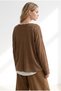 Women's Brown Boho Necklace 2-Piece Loose Fit Blouse Blz-19003385 - 4