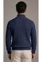 Men's Half Zipper Mock Neck Corded Fabric Slim Fit Knitwear Sweater - 3