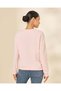 Women Pink Plain Crew Neck Sweatshirt - 3