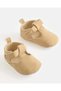 Baby Beige Star Embossed Pram Shoe - 3