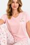 Women's Plus Size Cotton Salmon Short Sleeve Pajama Set - 2