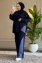 6686 - Stylish, Comfortable, Loose-Fitting Viscose Soft Modal Fabric Zipper Detailed Peach Fabric Garnished Women's Suit - 2