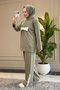 6657 - Stylish, Comfortable, Loose-Fitting Viscose Soft Modal Fabric Hooded Detailed Peach Fabric Garnished Women's Set - 3