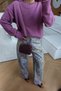 Ribbed Collar Basic Wool Sweater - 3