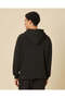 Men Black Hooded Button Front Active Sweatshirt - 3