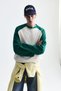 Color Blocked Textured Sweatshirt