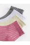 Girls Assorted 5-Pack Scallop-Edge Ankle Socks - 3