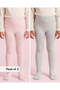 Girls Pink & Grey Full Length Tights Pack Of 2