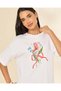 Women White Printed Interlock T-Shirt - 4