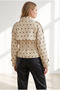 Women's Ecru Lined Polka Dot Crop Trench Coat Trc-00000016 - 6