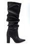Zri̇n-4807 Premium Black Bellows Thick Heel Daily Women's Boots 9.5 cm - 6