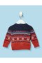Infant Boys Burgundy Fair Isle Chenille Sweater - 4