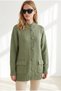 Women's Green Buttoned Pocketed Knitwear Jacket Cardigan Hrk-19000520 - 2