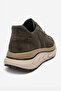 Men's Thick Soled Sneaker Shoes Real Leather Taven Haki̇ - 3