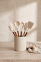 Noma 7-Piece Acacia Handle Silicone Serving Set Beige Spatula Ladle Spoon Whisk Kitchen Set - 4