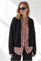 Women's Black Stitching Detailed Double-Sided Zippered Knitwear Jacket Ckt-19000542