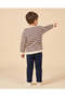 Boys Ivory And Brown Striped Sweatshirt - 4