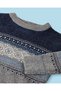 Infant Boys Grey And Navy Fair Isle Chenille Sweater - 2