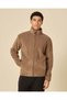 Men Brown Full-Zip Polar Fleece Jacket