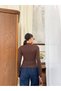 Women's High Neck Gathered Detailed Long Sleeve Basic Blouse – Stylish Casual Flexible Fit - 5