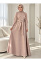 Powder Glitter Belted Hijab Dress.