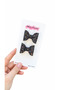 Black Pink Janjanlı Mixed Glitter Glittery Bow Clip Buckle (4 cm Metal Clip Buckle)