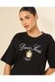 Women Black Printed Interlock T-Shirt - 4
