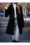 Black Women's Stamp Coat - 2