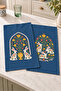 Rabbit Meadow Rabbit and Flower Patterned 2-Piece Kitchen Towel Set 35X55 - 4