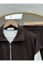 Violette Zippered Double Pocket Vest 3-Piece Set-Mf677 Brown - 3