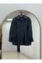 Vasfiye Front Pleated Detailed Ribbed Shirt-Nl1085 Anthracite - 2
