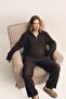 Urban Corduroy Fabric Half-Zip Maternity and Postpartum Tracksuit Set
