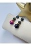 Purple Natural Stone Dangle Steel Earrings - 3