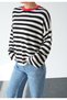 Contrast Collar Striped Oversize Sweater - 2