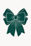 Bow Green Fabric Bow Shape White Embroidered American Service 35X39 cm - 1 Piece - 2