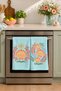 Coastal Table Blue Coral Seashell Patterned 2-Piece Kitchen Towel Set 35X55 - 3
